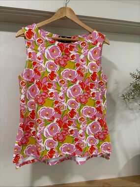 Lesley Evers Sleeveless Floral Stella Top, Size L